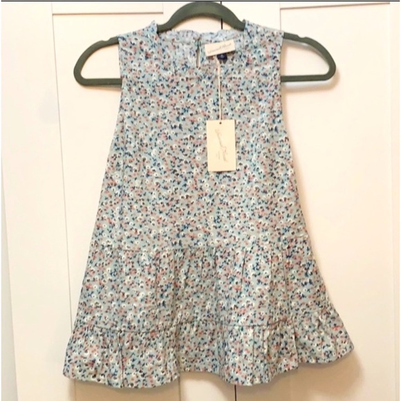 Micro Floral Pattern Ruffle Edge Sleeveless Top Sz Medium NEW! - Picture 1 of 4